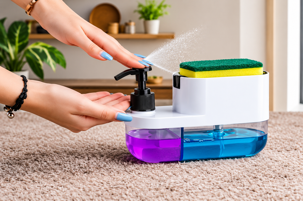 3-in-1 Plastic Soap Dispenser with Sponge Holder