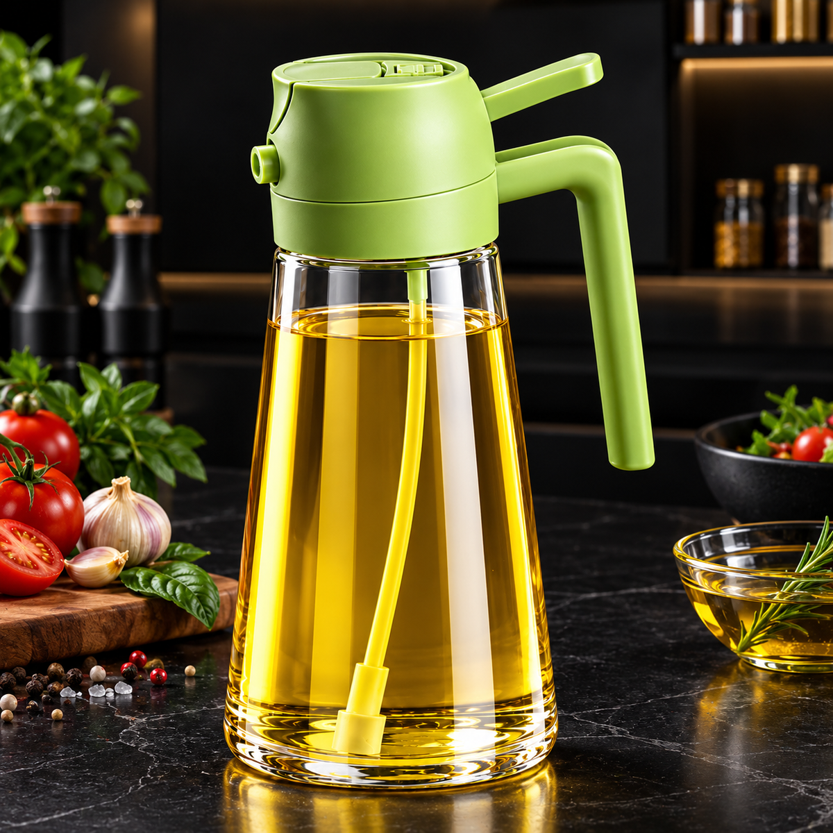 2-in-1 Glass Oil Sprayer & Dispenser Bottle