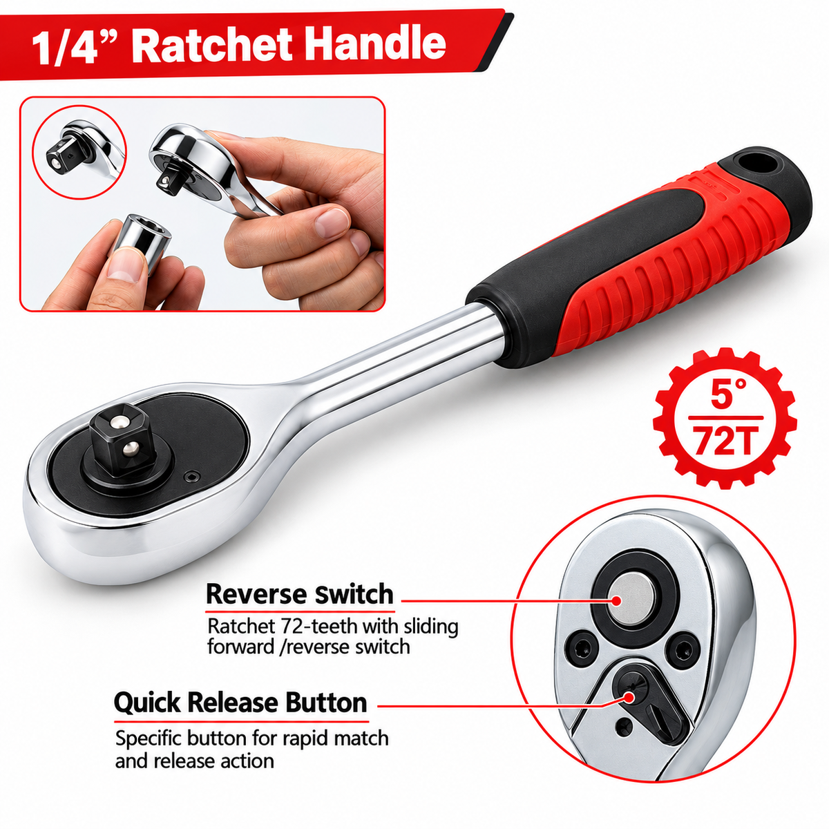 46-in-1 Multi-Purpose Tool Kit – Screwdriver, Socket & Ratchet Wrench Set