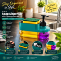 3-in-1 Plastic Soap Dispenser with Sponge Holder